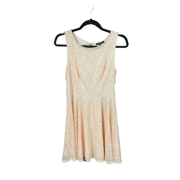 CITY TRIANGLES Blush Rose Sleeveless Dress with Lace Overlay Med Juniors Y2K-NEW - Picture 2 of 5